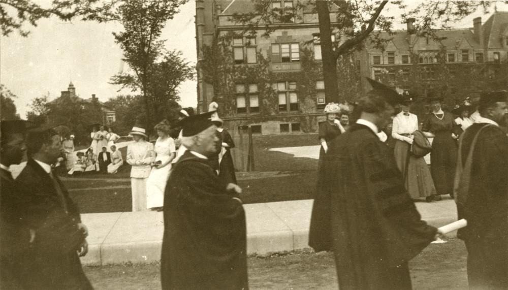Booker T. Washington (far left) in procession to the afternoon Convocation at the University of Chicago, 1912. Credit: University of Chicago Photographic Archive, apf1-08583, Hanna Holborn Gray Special Collections Research Center, University of Chicago Library<sup id="657e8509e8c7674c8a16f298c2db3288fnref:35"><a href="#657e8509e8c7674c8a16f298c2db3288fn:35" class="footnote-ref" role="doc-noteref">35</a></sup>
