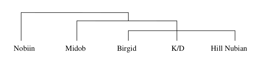 The revised classification of Nubian according to Bechhaus-Gerst